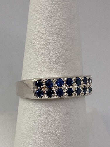 925 Sterling Silver Topaz Ring Size 7.75