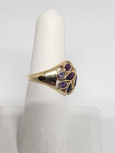 10K Yellow Gold & Tourmaline Ring Size 5.5