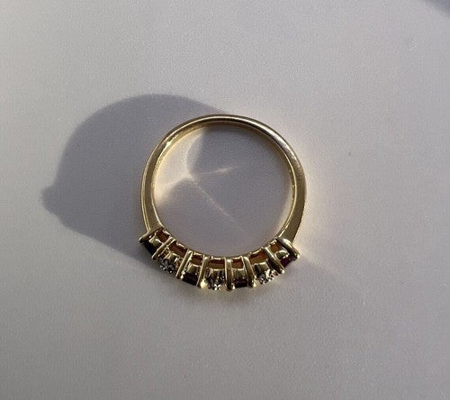 925 Sterling Silver Gold Plated Tourmaline Ring Size 7.5