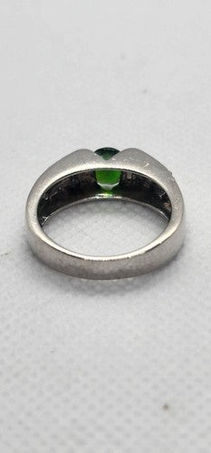 925 Sterling Silver Peridot Tourmaline Ring Size 7
