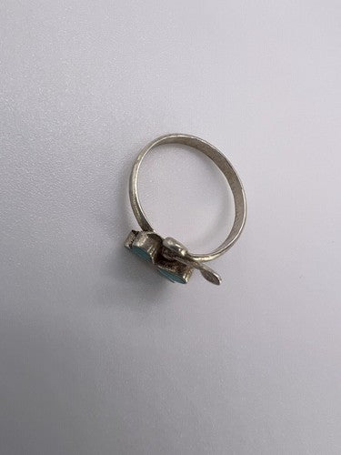 925 Sterling Silver & Turquoise Butterfly Ring Size 4