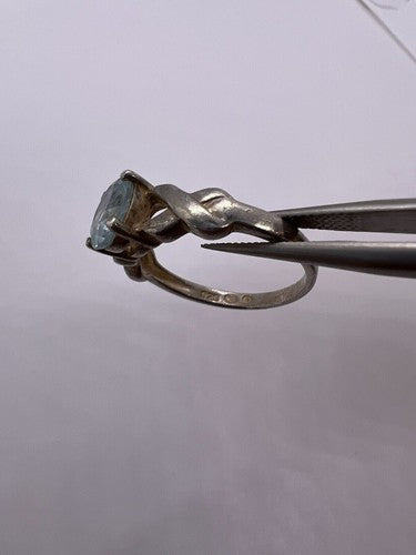 925 Sterling Silver Topaz Ring Size 6.5