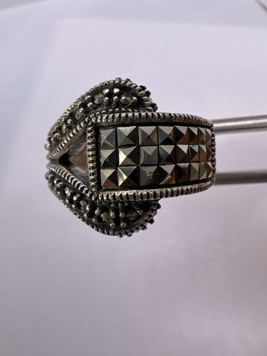 925 Sterling Silver Marcasite Ring Size 5.5