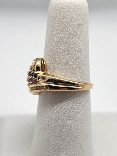 14K Yellow Gold Tourmaline & Diamond Ring Size 5.5