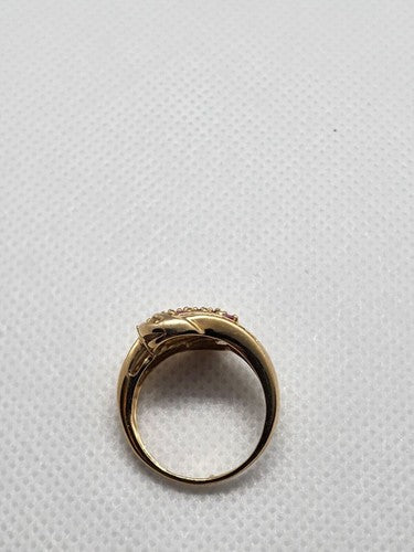 14K Yellow Gold Tourmaline & Diamond Ring Size 5.5