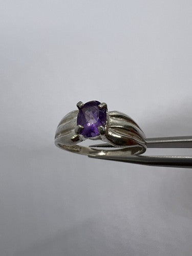 925 Sterling Silver Amethyst Ring Size 8