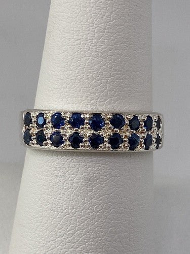 925 Sterling Silver Topaz Ring Size 7.75