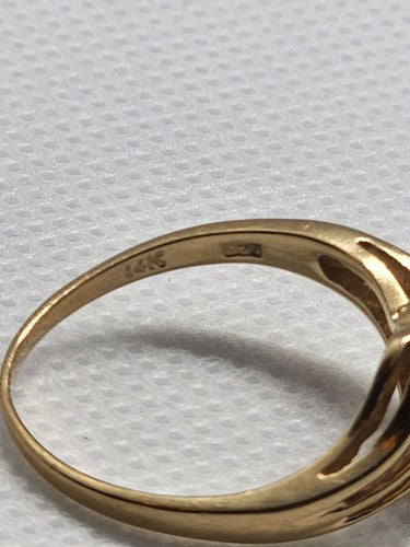 14K YELLOW GOLD RING TANZANITE & DIAMOND SIZE 6