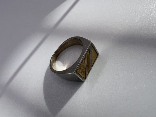 925 Sterling Silver Agate Ring Size 8
