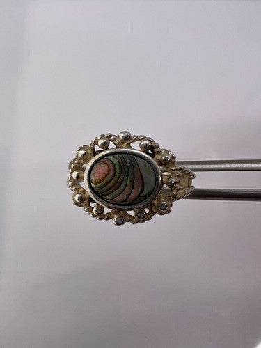 925 Sterling Silver Mother of Pearl Ring Size  6.5