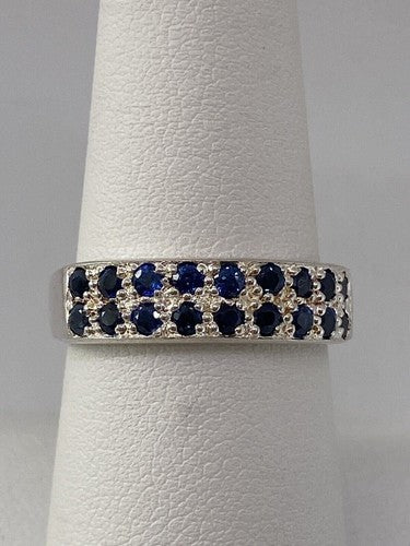 925 Sterling Silver Topaz Ring Size 7.75
