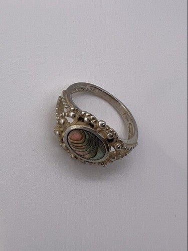 925 Sterling Silver Mother of Pearl Ring Size  6.5