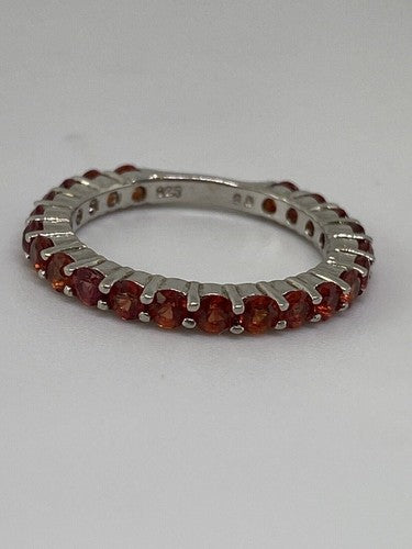 925 Sterling Silver Topaz Ring Size 6.75