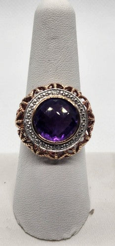 925 Sterling Silver Amethyst Ring Size 7.5