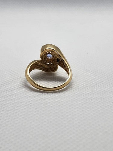 14K Yellow Gold Tanzanite & Diamonds Ring Size 5