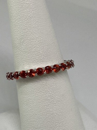 925 Sterling Silver Topaz Ring Size 6.75