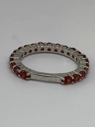 925 Sterling Silver Topaz Ring Size 6.75