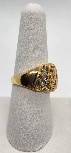925 Sterling Silver Diamonds Ring Size 7.5