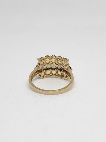 10K Yellow Gold Citrine & Aquamarine Ring Size 6