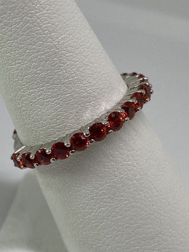 925 Sterling Silver Topaz Ring Size 6.75