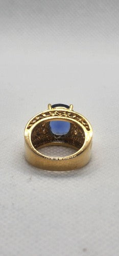 925 Sterling Silver With Blue CZ Ring Size 5