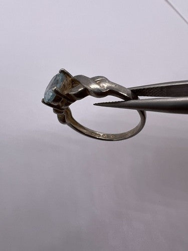 925 Sterling Silver Topaz Ring Size 6.5