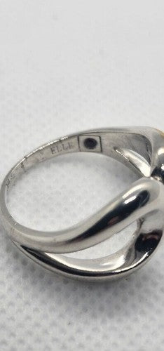 Silver Ring 925 Vintage Elle Accent Red Ruby Inside The Band Size 9