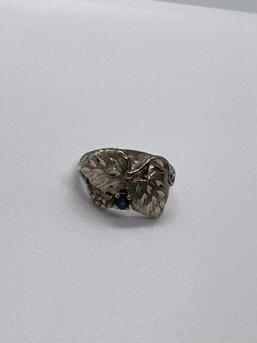 925 Sterling Silver Sapphire Ring Size 4.5