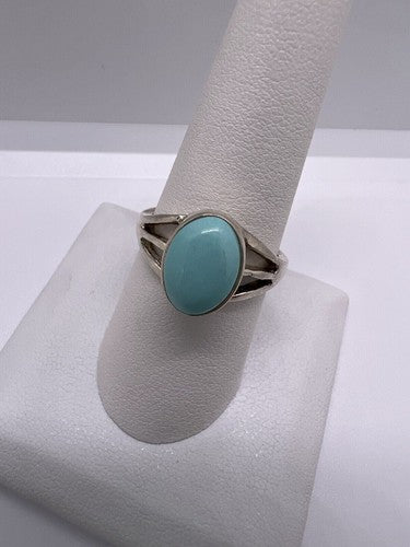 925 Sterling Silver Larimar Ring Size 8