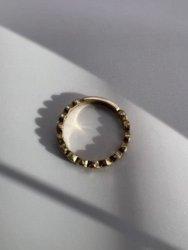 925 Sterling Silver Gold Plated CZ Ring Size 7.5