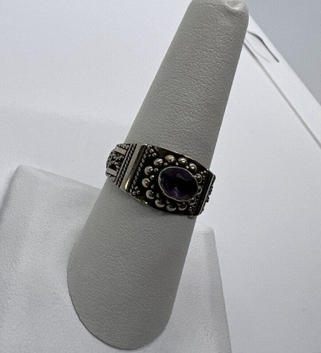 925 Sterling Silver Tourmaline Ring Size 8