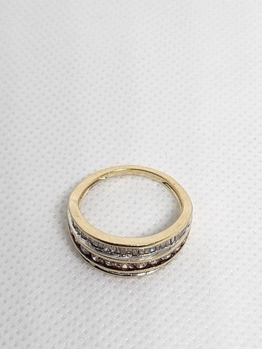 14K Yellow Gold Hessonite & Goshenite Ring Size 6