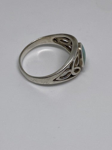 925 Sterling Silver Ring With Turquoise Size 7.75