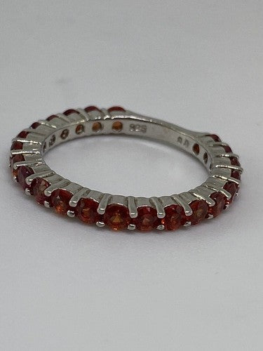 925 Sterling Silver Topaz Ring Size 6.75