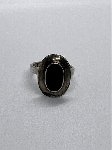925 Sterling Silver & Onyx Soma Ring Size 5