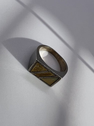 925 Sterling Silver Agate Ring Size 8
