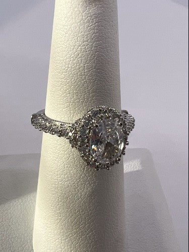 925 Sterling Silver CZ Ring Size 5.5