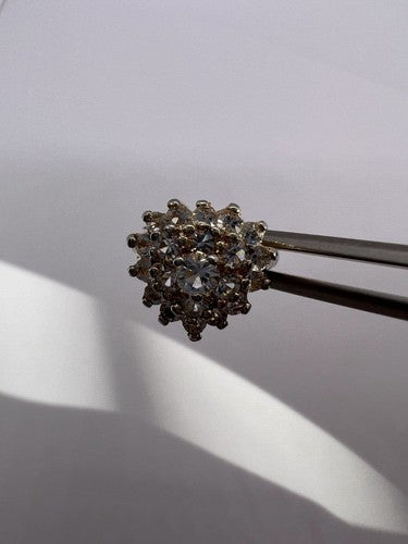 925 Sterling Silver with Gilding CZ Ring Size 5.5