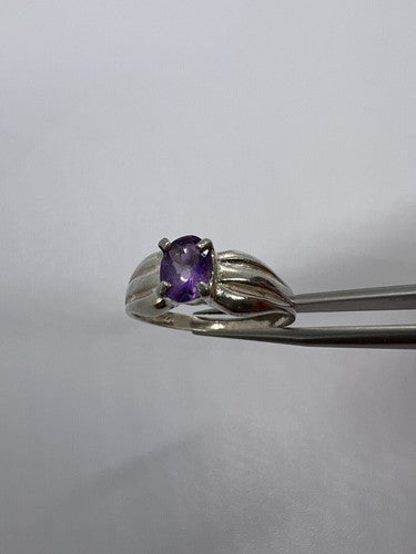 925 Sterling Silver Amethyst Ring Size 8