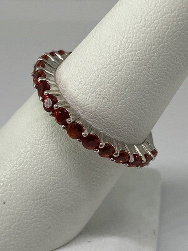 925 Sterling Silver Topaz Ring Size 6.75