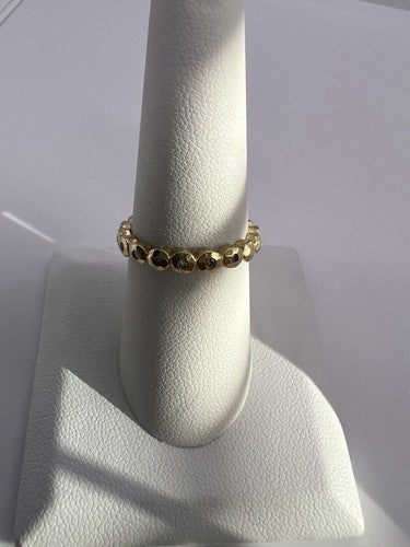 925 Sterling Silver Gold Plated CZ Ring Size 7.5