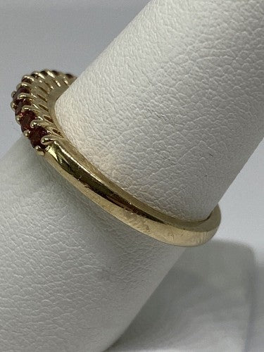 925 Sterling Silver Gold Plated Amethyst Ring Size 7.75
