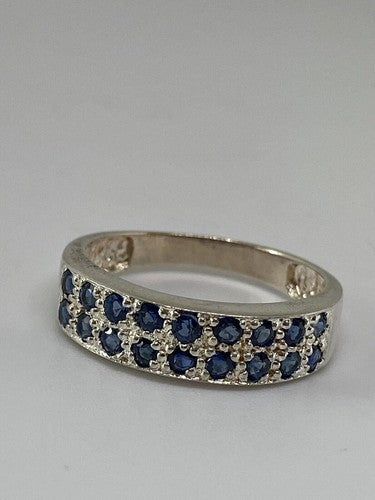 925 Sterling Silver Topaz Ring Size 7.75