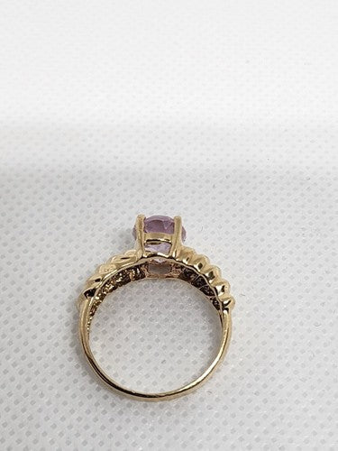 10K Yellow Gold & Morganite Ring Size 5