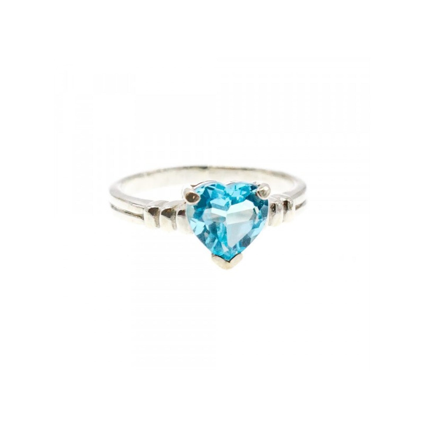 925 STERLING SILVER TOPAZ "HEART" RING SIZE 8