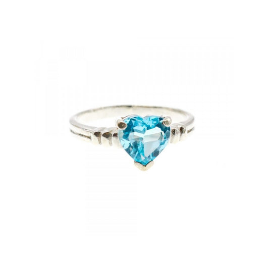 925 STERLING SILVER TOPAZ "HEART" RING SIZE 8