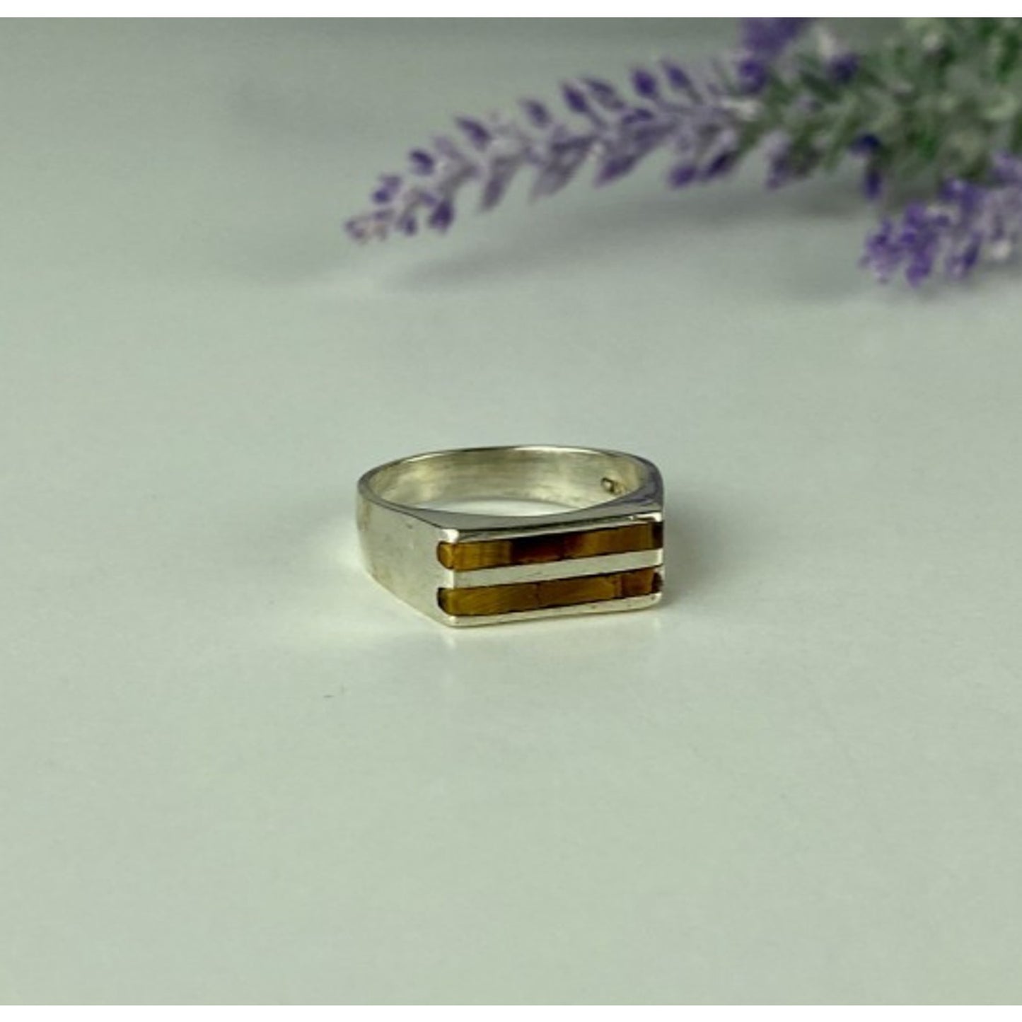 925 STERLING SILVER JASPER SIGNET RING SIZE 6.5