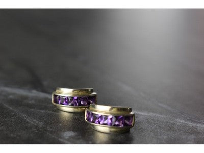 925 Sterling Silver Purple Tourmaline Stud Earrings