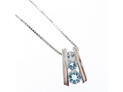 925 Sterling Silver Blue Spinel Chain With Pendant