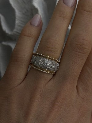 925 Sterling Silver Gold Plated White Colorless Topaz Ring Size 7.5